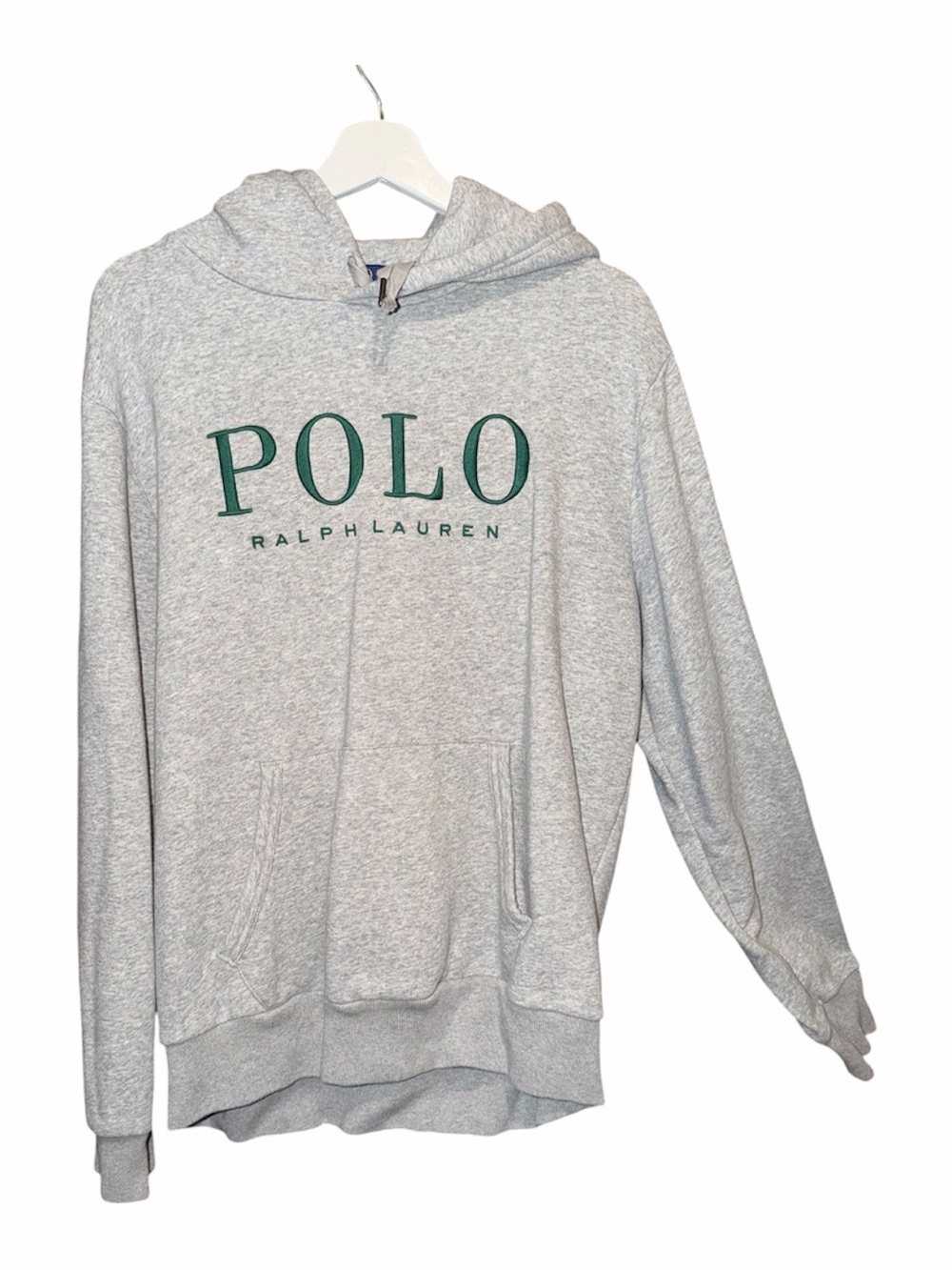 Polo by Ralph Lauren Light Gray Crewneck Hoodie with Green Logo